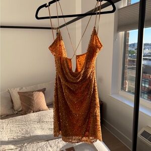 Retrofete Sequin Gold Dress